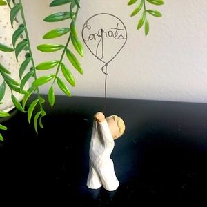 Willow Tree figure ‘Congrats’ balloon, birthday graduation, baby shower